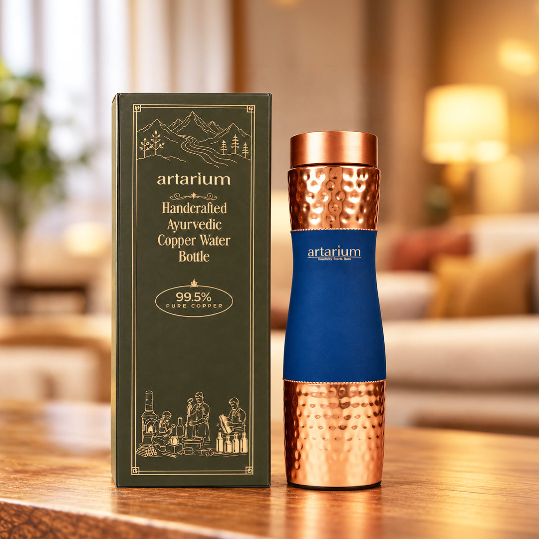 Hammered Copper Bottle with premium packaging 