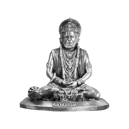 Meditating Hanumanji 999 Silver
