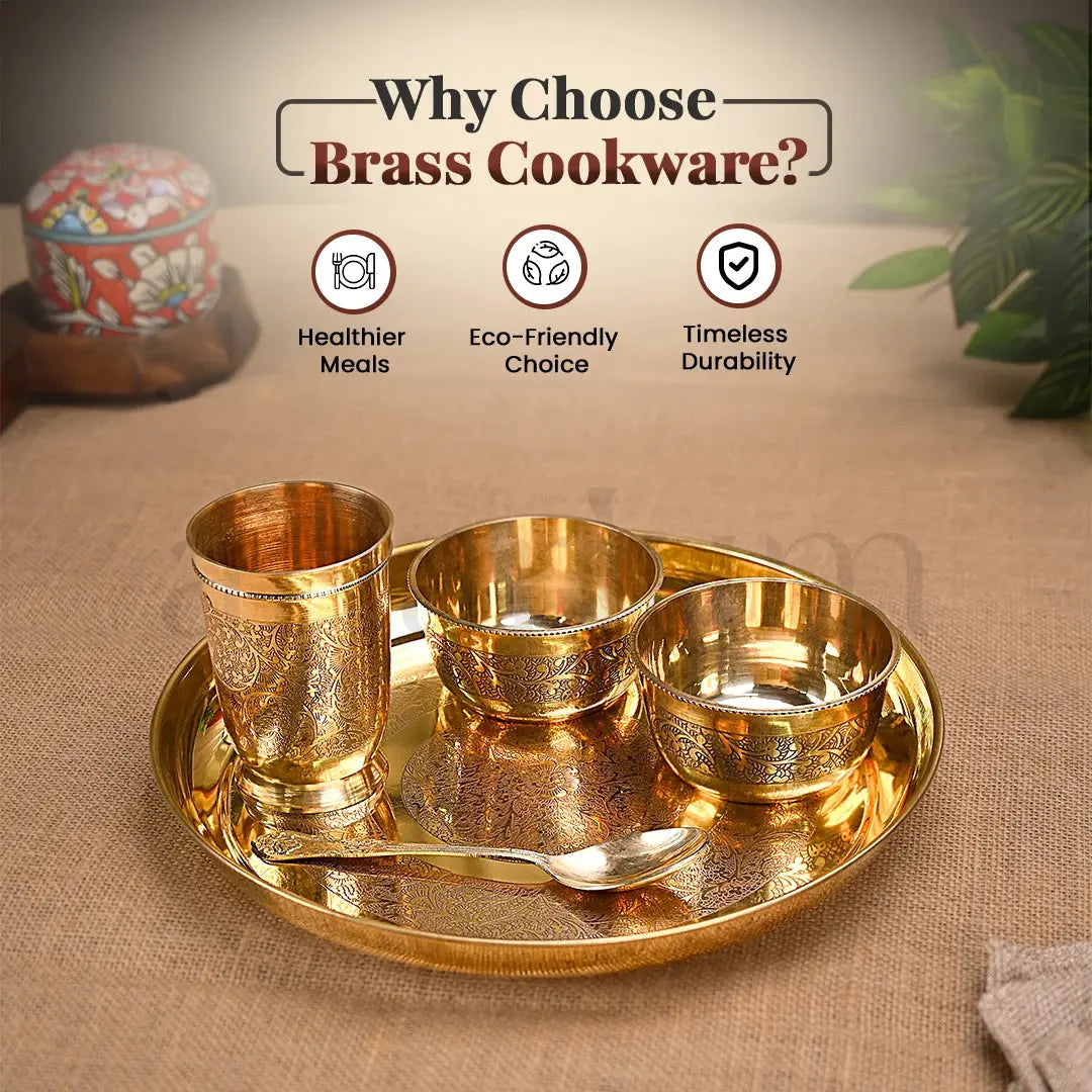 Brass Thali- Set of 5 theartarium
