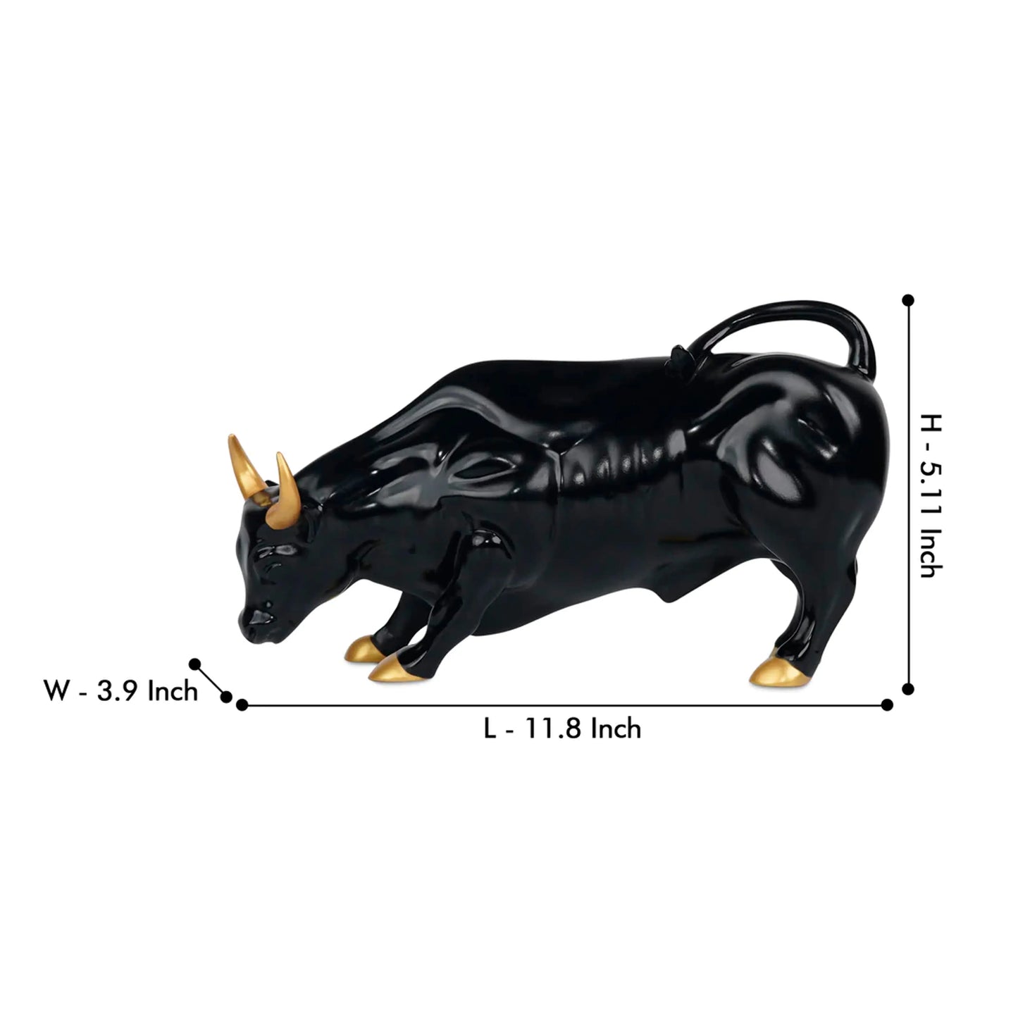 Abstract Art Charging Bull Figurine Small theartarium
