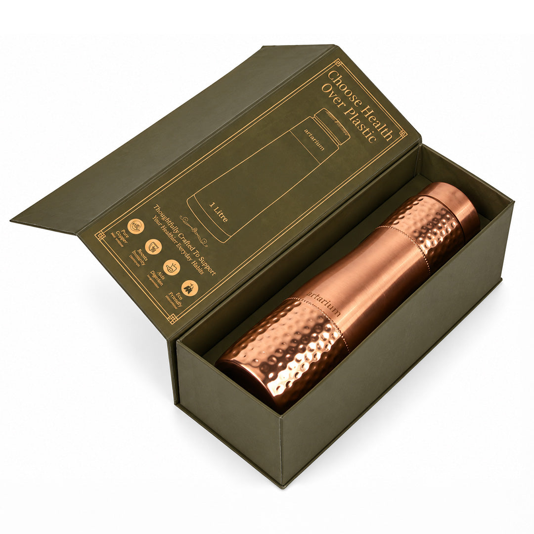 Hammered Copper Bottle with premium packaging 