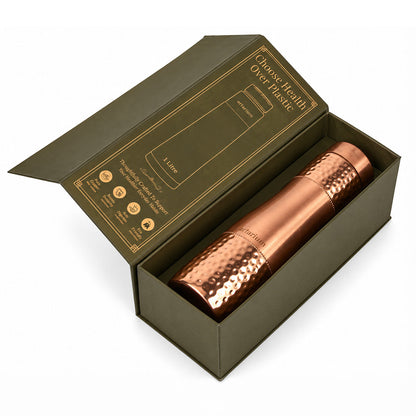 Hammered Copper Bottle with premium packaging 