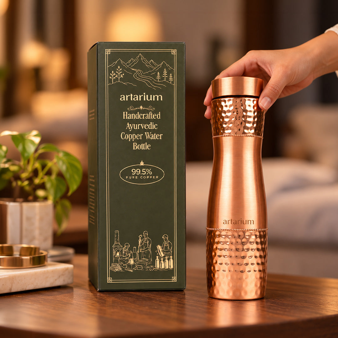 Hammered Copper Bottle with premium packaging 