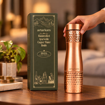 Hammered Copper Bottle with premium packaging 