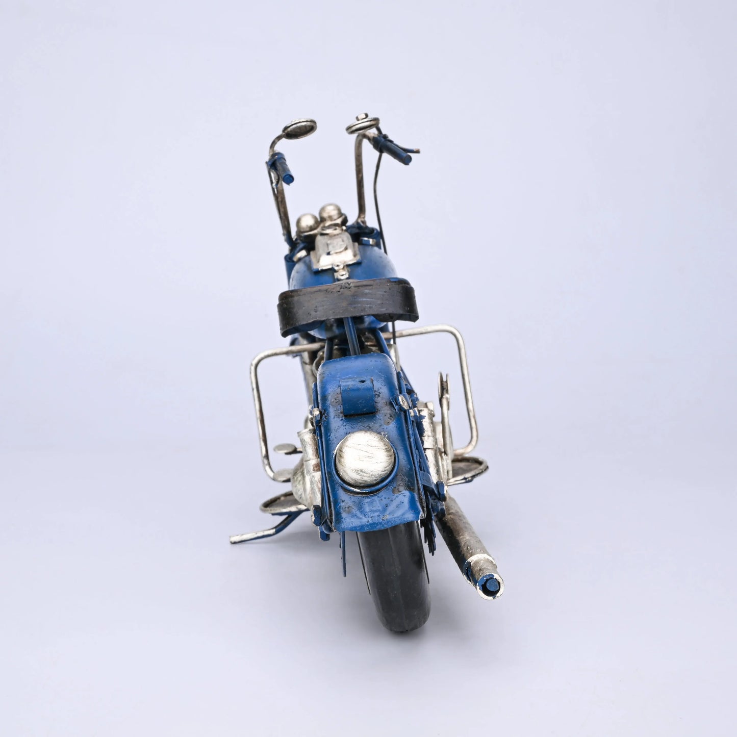 Blue Lightening Vintage Motorcycle theartarium