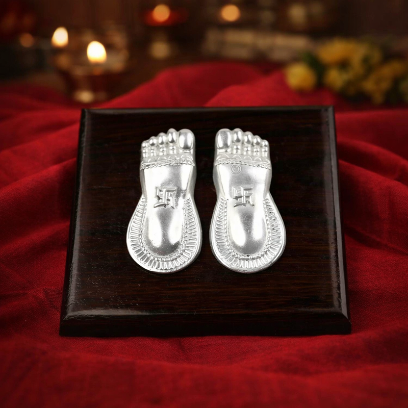 Silver Plated Lakshmi Charan Paduka