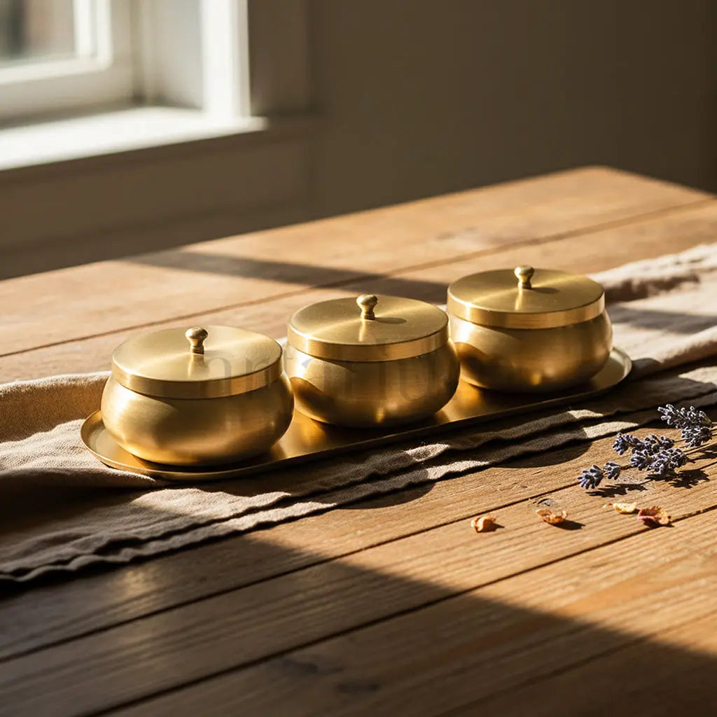 Brass Nut Bowl Set