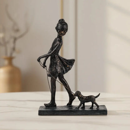 Girl & Dog figurine