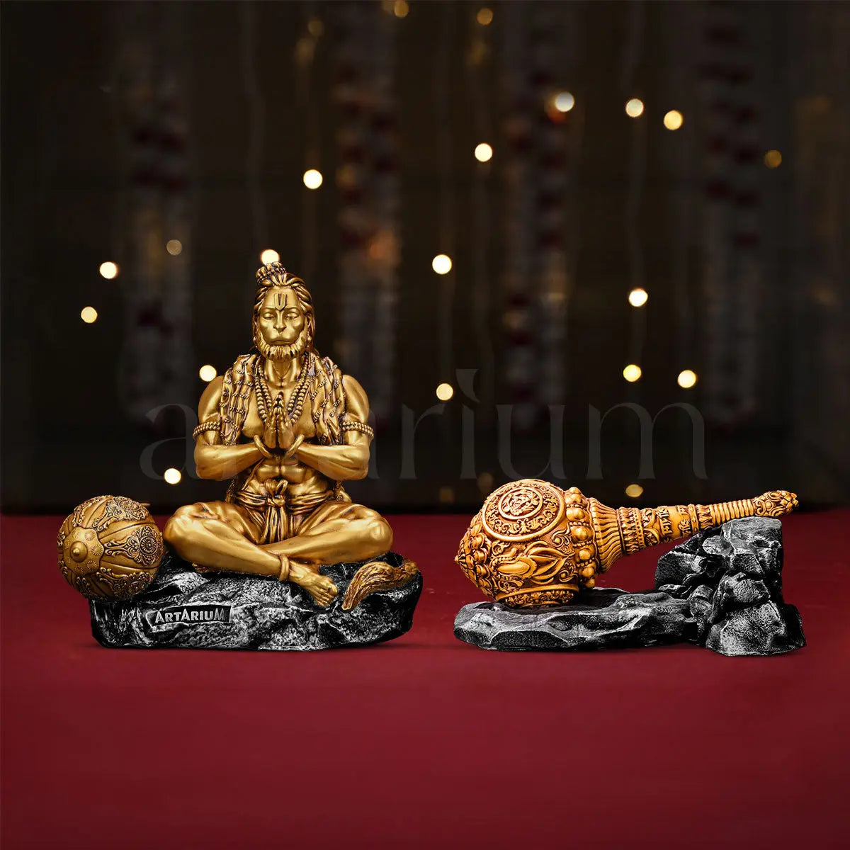 Mahabali Lord Hanuman Statue & Gada Idol Set