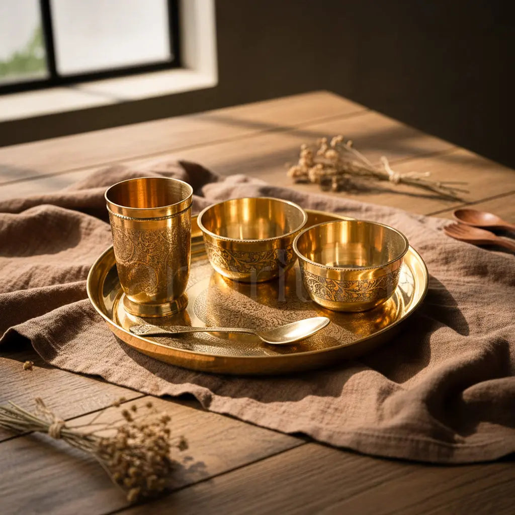 Brass Thali- Set of 5