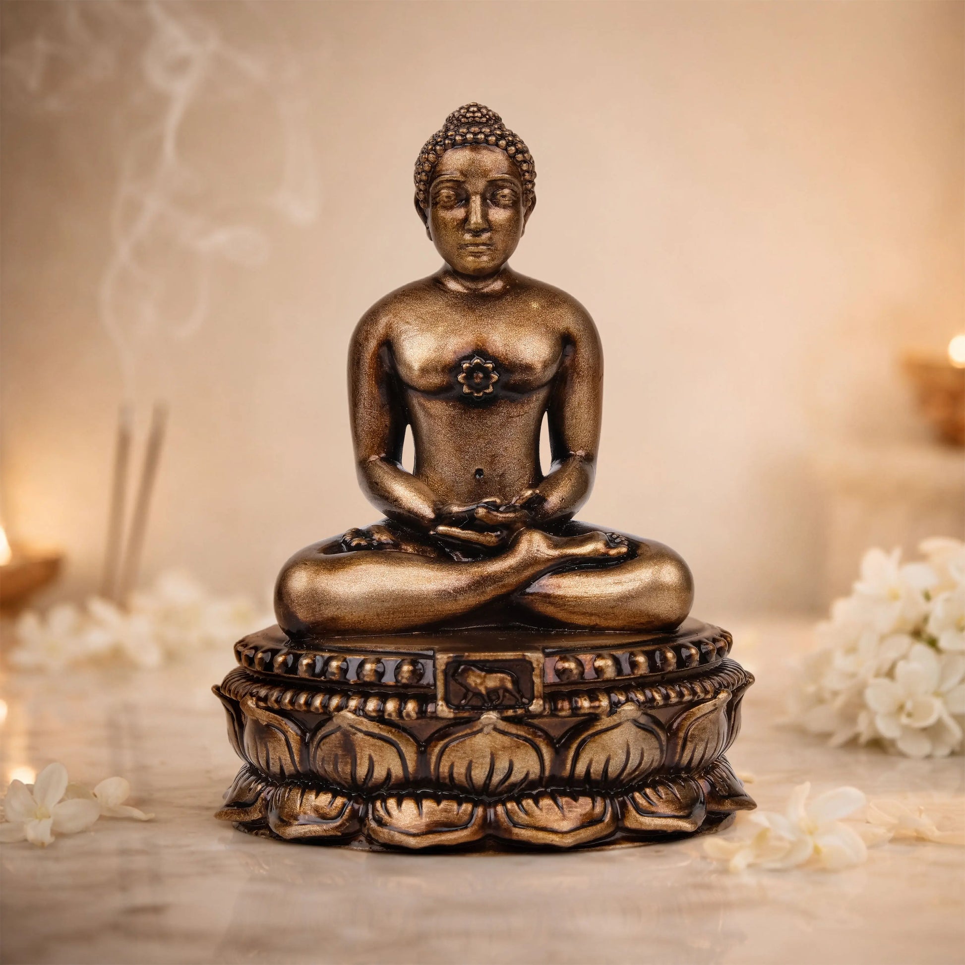 Lord Mahavir Car Dashboard Idol