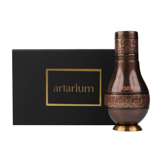 Antique Etching Pear Copper Jar with Gift Box