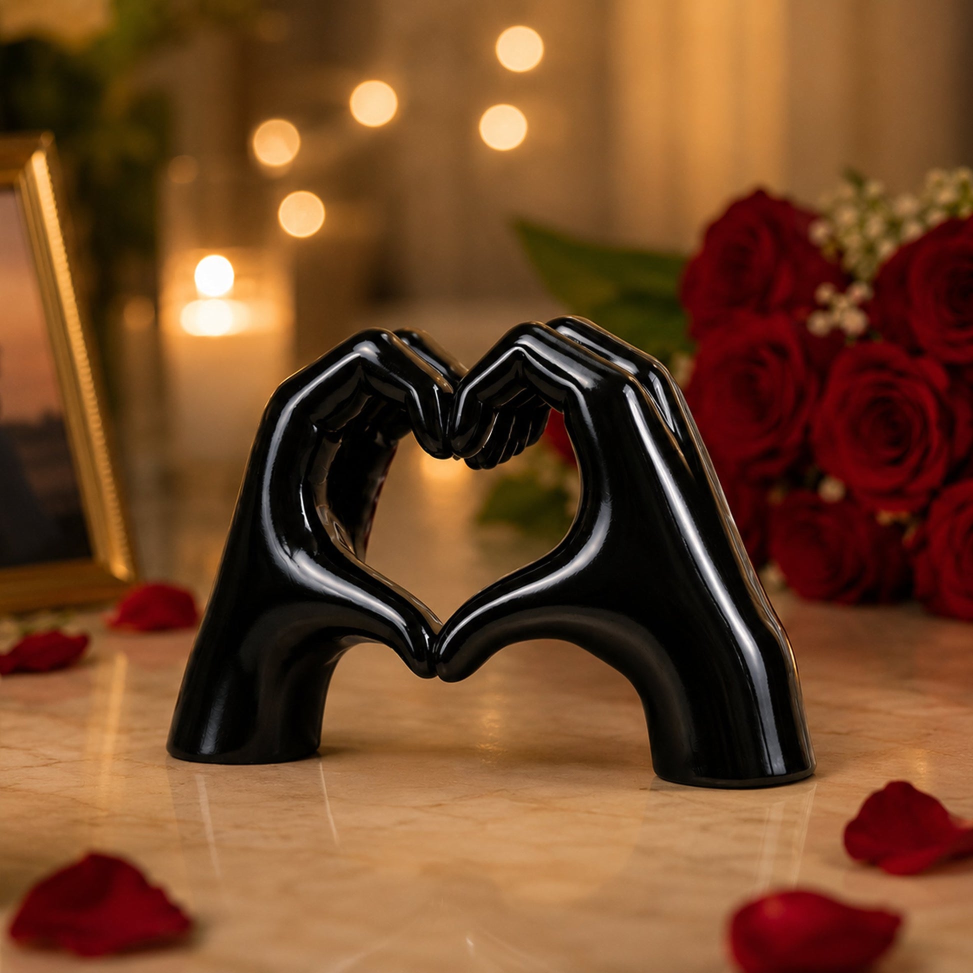 White Love Hand Showpiece 