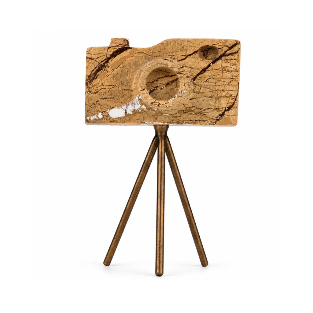 Marble Retro Style Camera Showpiece 