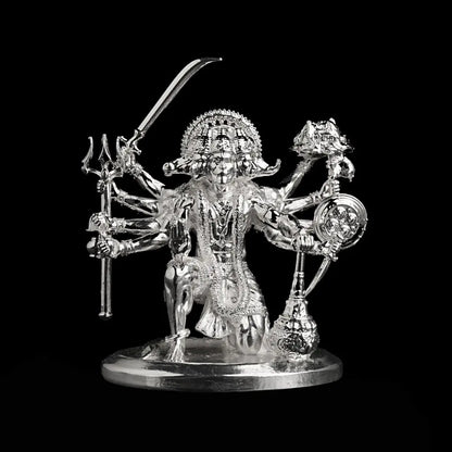 Sitting Panchmukhi Hanuman Silver Plated