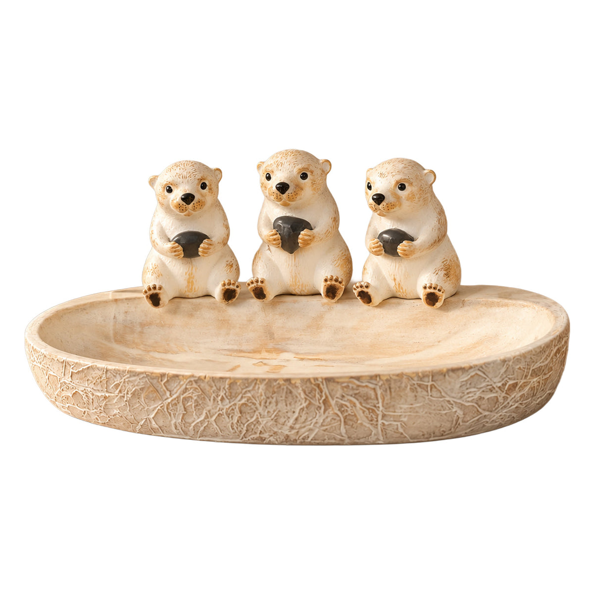 Sea Otter Family Tray Figurine 