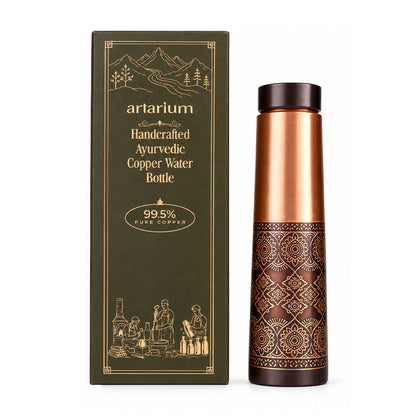 Dual Finish Copper Bottle with Premium Packaging 
