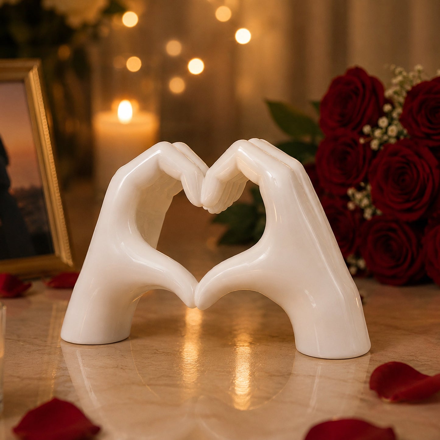 White Love Hand Showpiece 