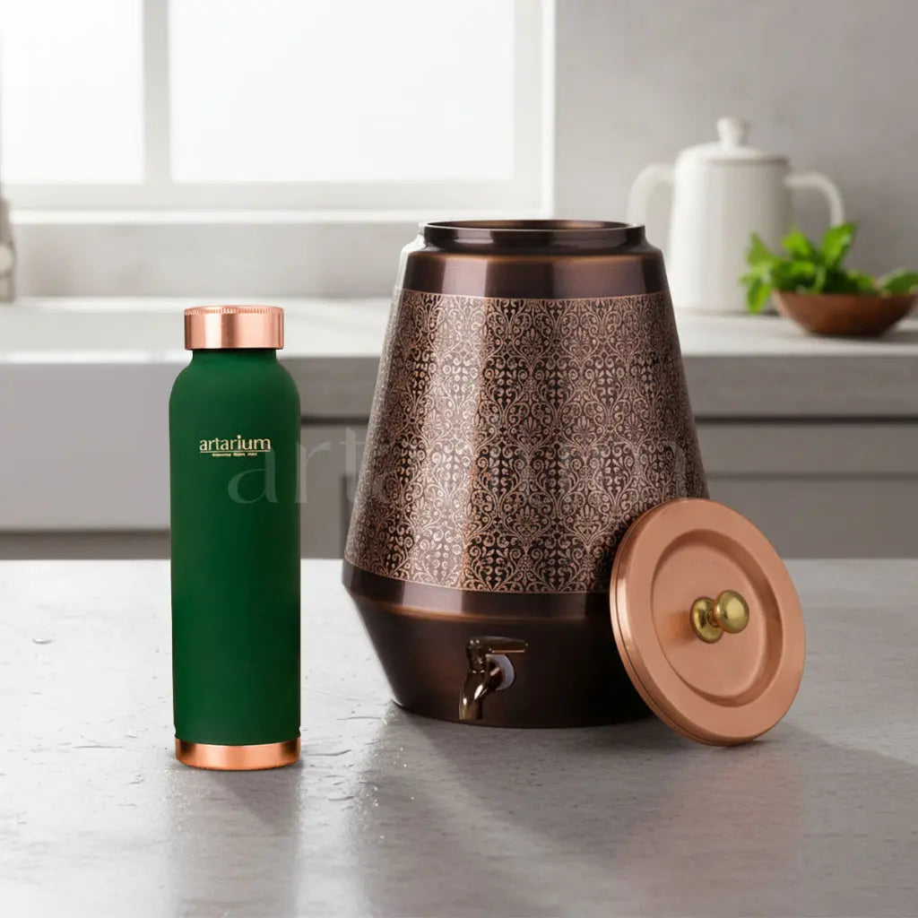 Antique Copper Drinkware Set