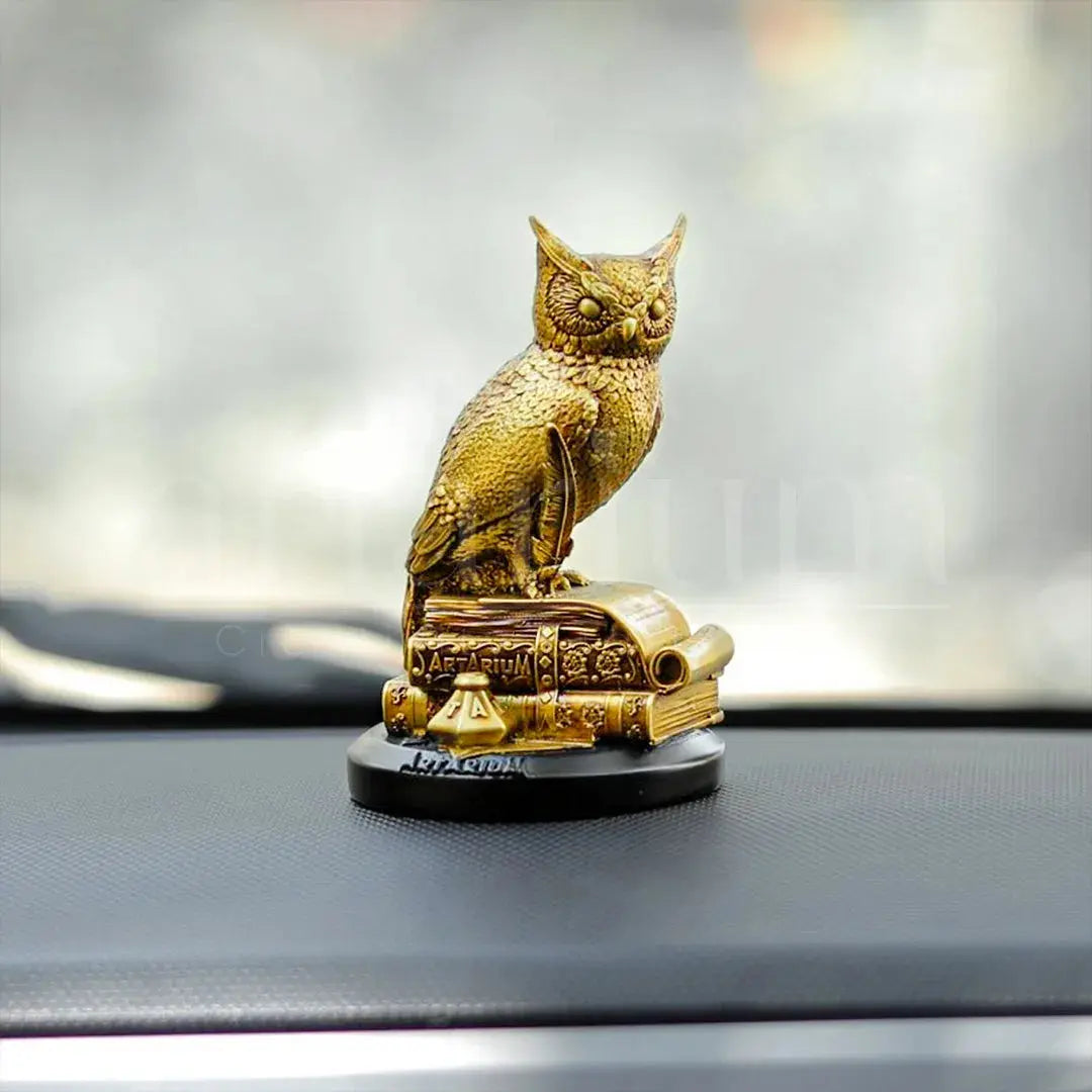 Antique Owl of Wisdom Car Dashboard theartarium