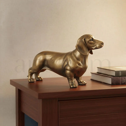 Gilded Loyalty - Antique Dachshund Figurine