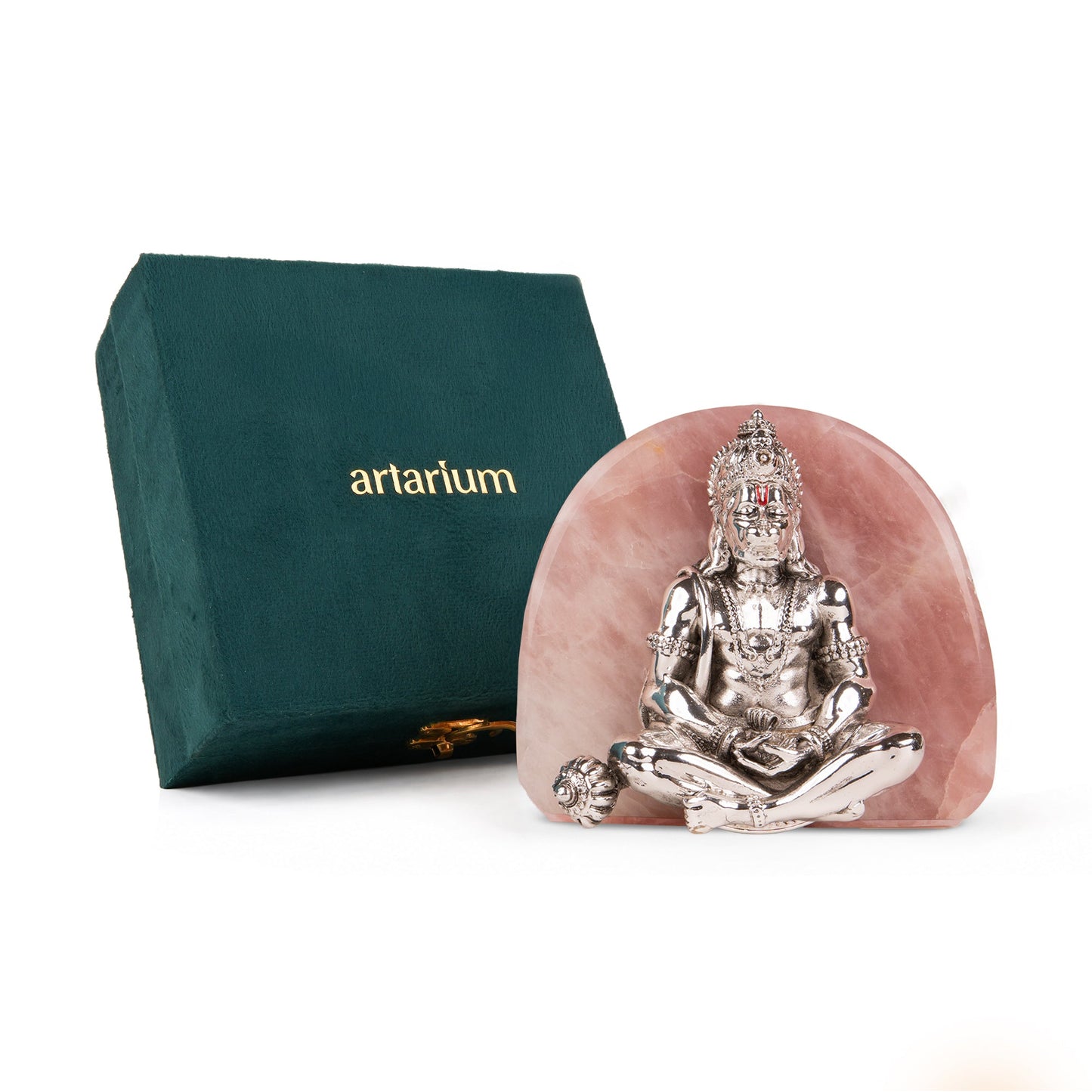 Meditating Hanuman Silver-Plated Idol Artarium