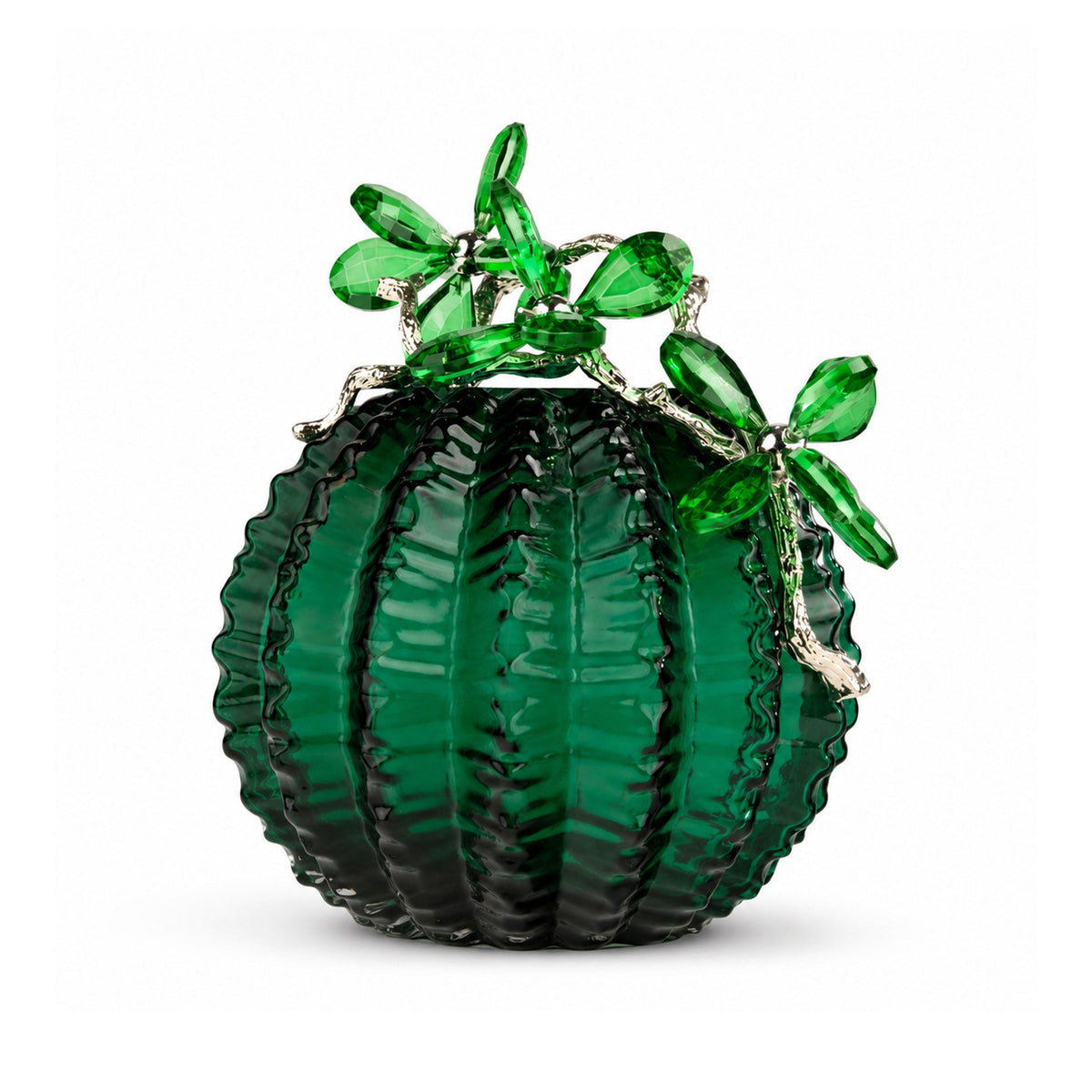 Emerald Leaf Crystal Vase 