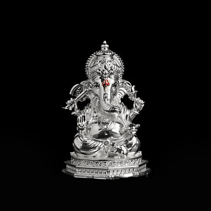 Divine Ganesha Silver Plated Idol