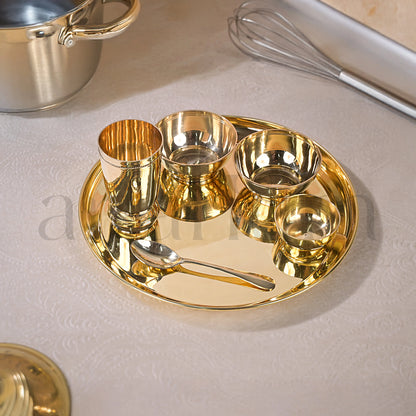 Brass Plain Thali set theartarium
