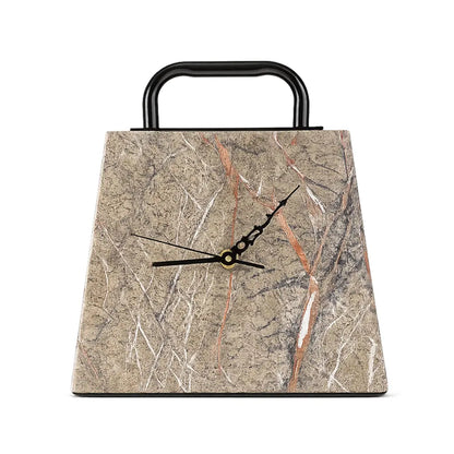 Tote Style Marble Desk Clock 