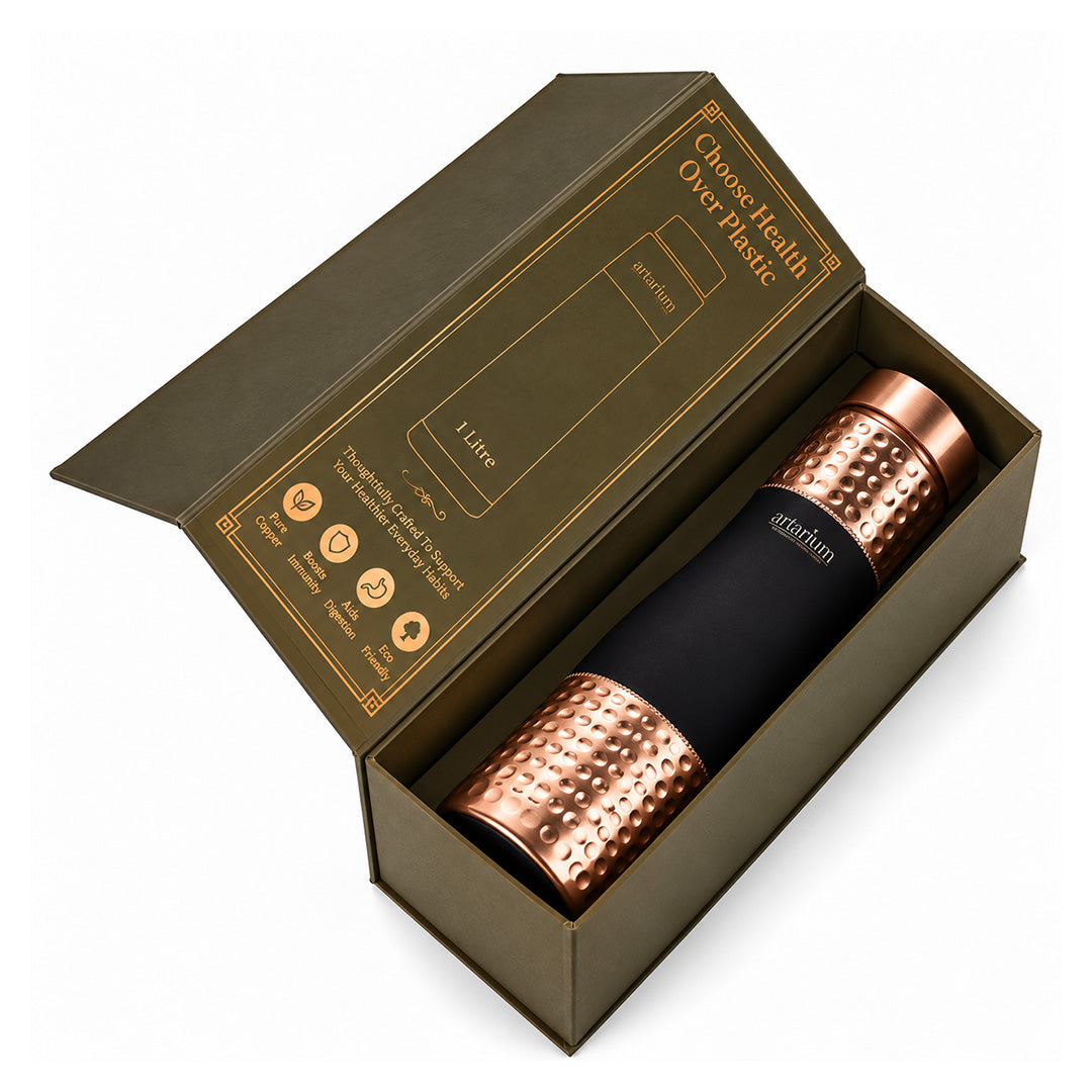 Hammered Copper Bottle with premium packaging 