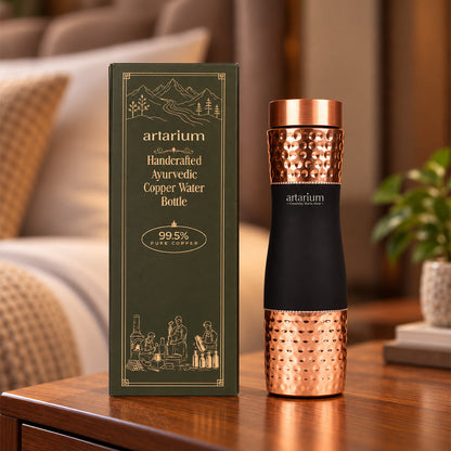 Hammered Copper Bottle with premium packaging 