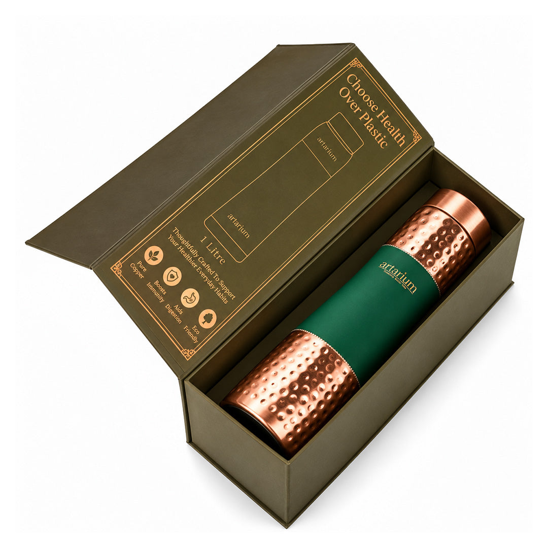 Hammered Copper Bottle with premium packaging 