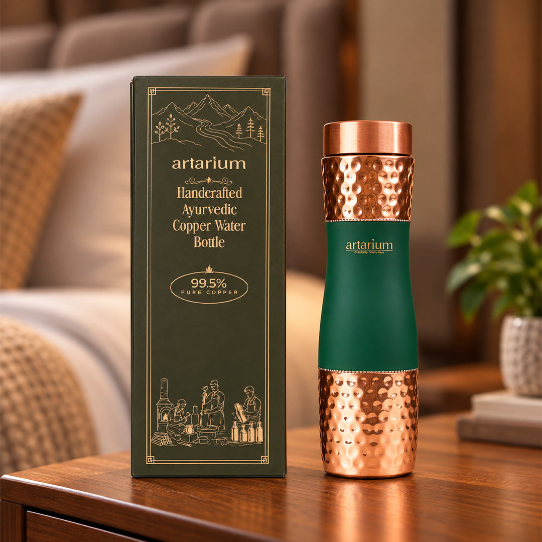 Hammered Copper Bottle with premium packaging 