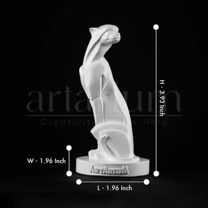 Black Abstract Art Sitting Panther Figurine theartarium