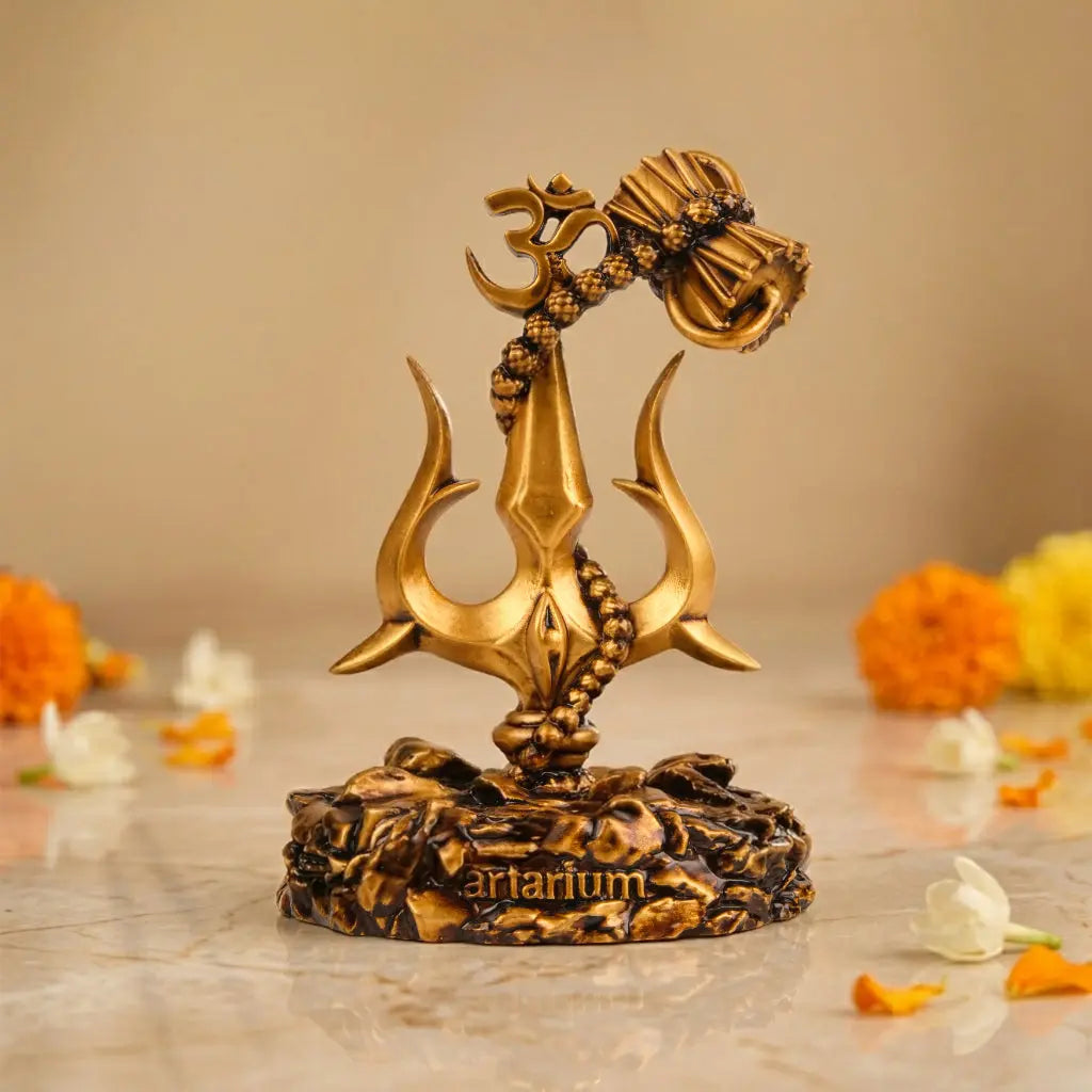 Lord Shiva Trishul With Damru Car Dashboard