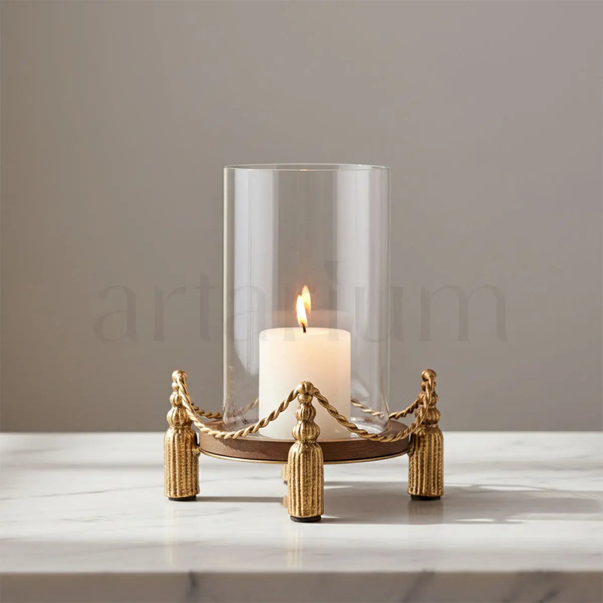 Flamekissed - Antique Hurricane Candle Holder