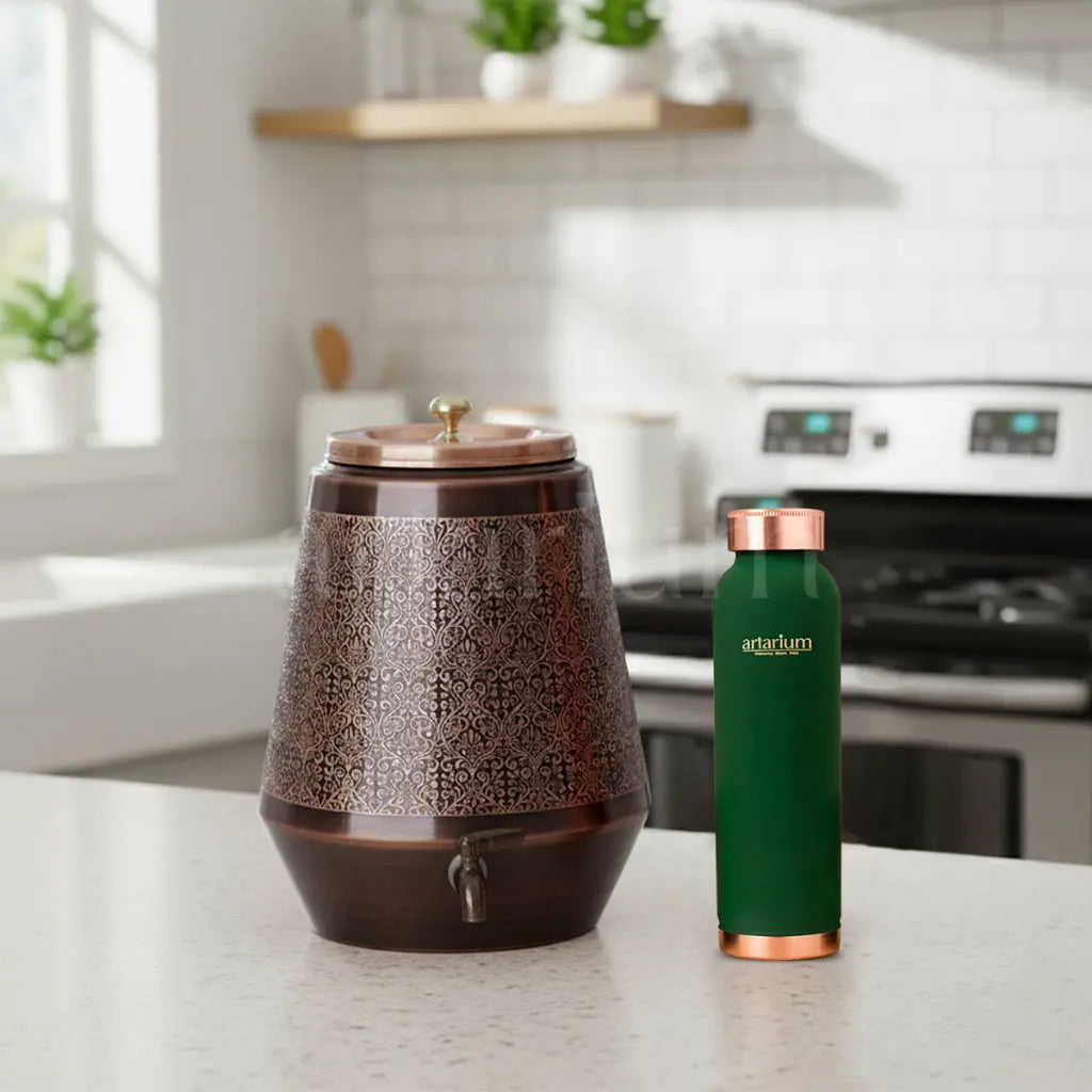 Antique Copper Drinkware Set