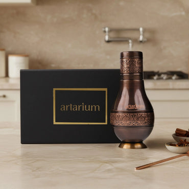 Antique Etching Pear Copper Jar with Gift Box