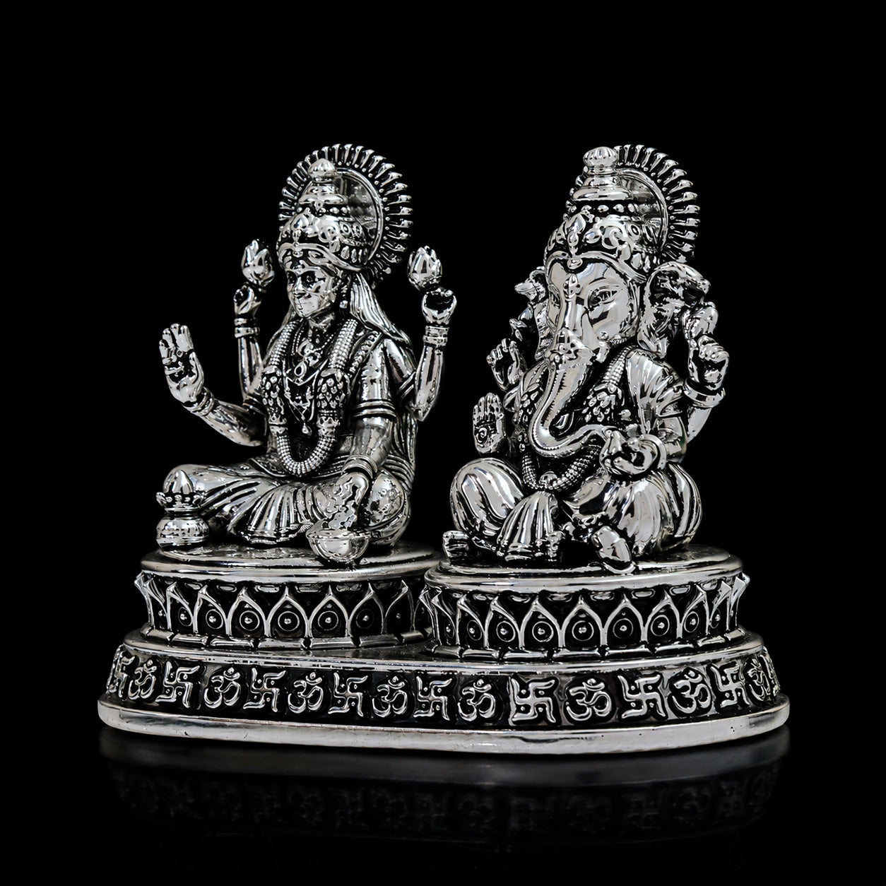 Dhan Siddhi Laxmi Ganesh Silver Plated 