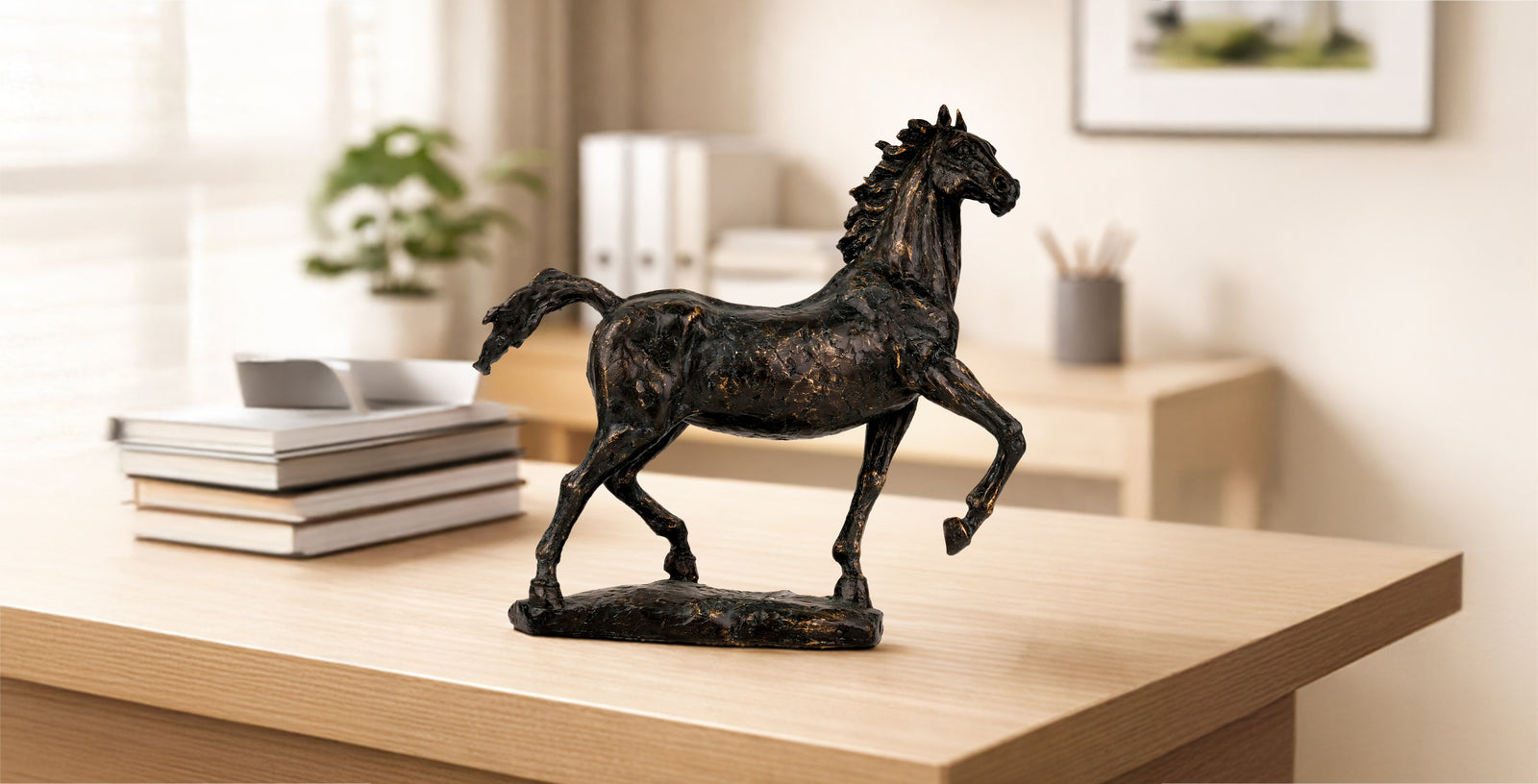 On Dancing Trot Horse Figurine