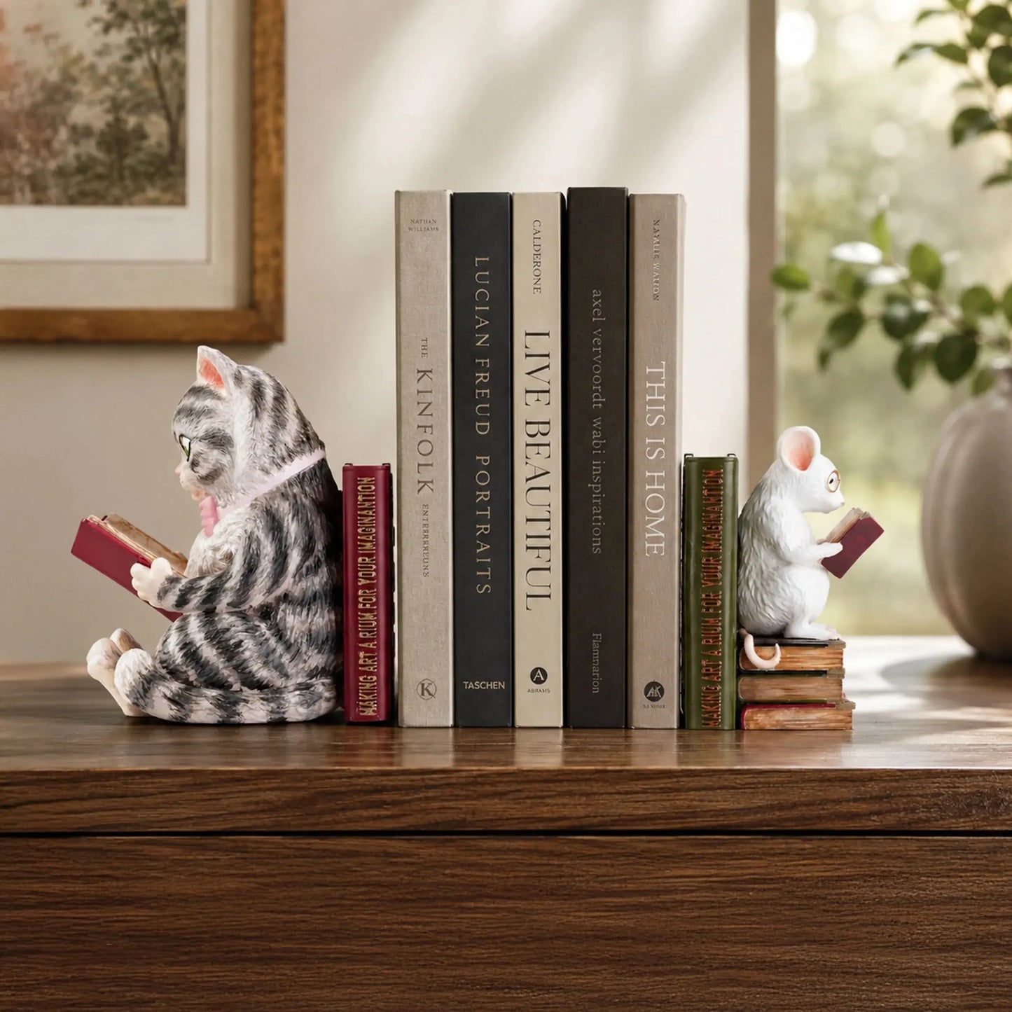 Reading Buddies : Cat & Mouse Bookend 