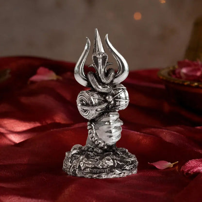 Shiv Trishul Idol Pure Silver