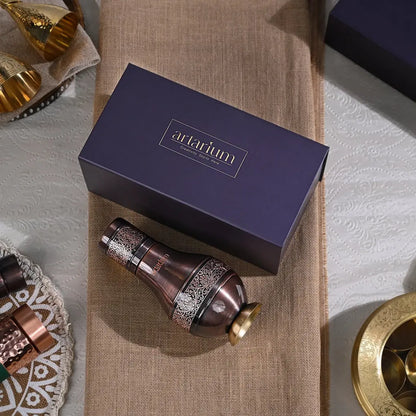 Antique Etching Pear Copper Jar with Gift Box theartarium