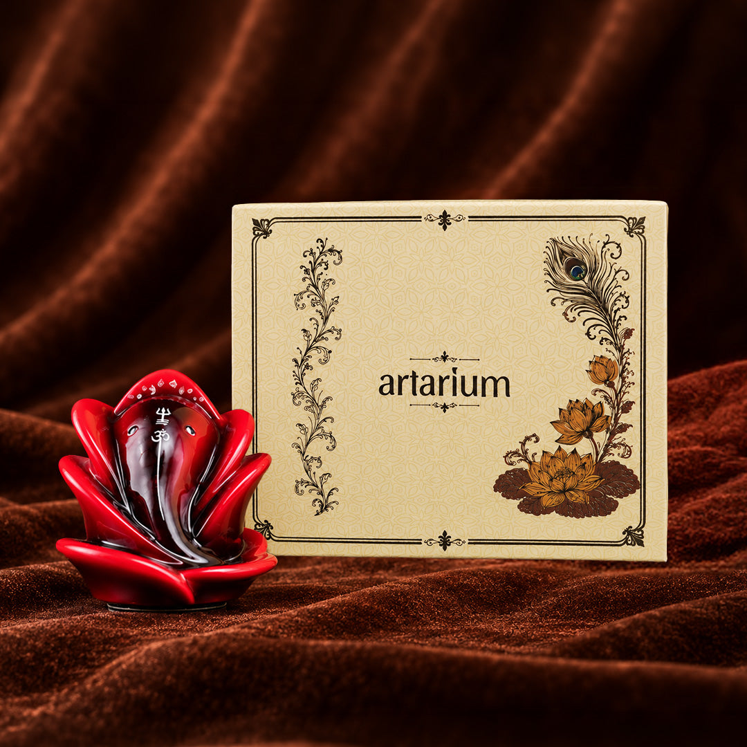 Rose Ganesha Idol With Premium Packaging 