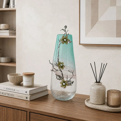 Seagreen Glass Flower Vase 