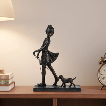 Girl & Dog figurine