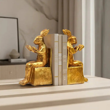 Twin Scholars Antique Bunny Bookends