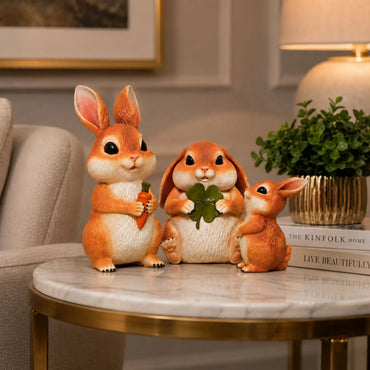 Cute Bunny Family Showpiece