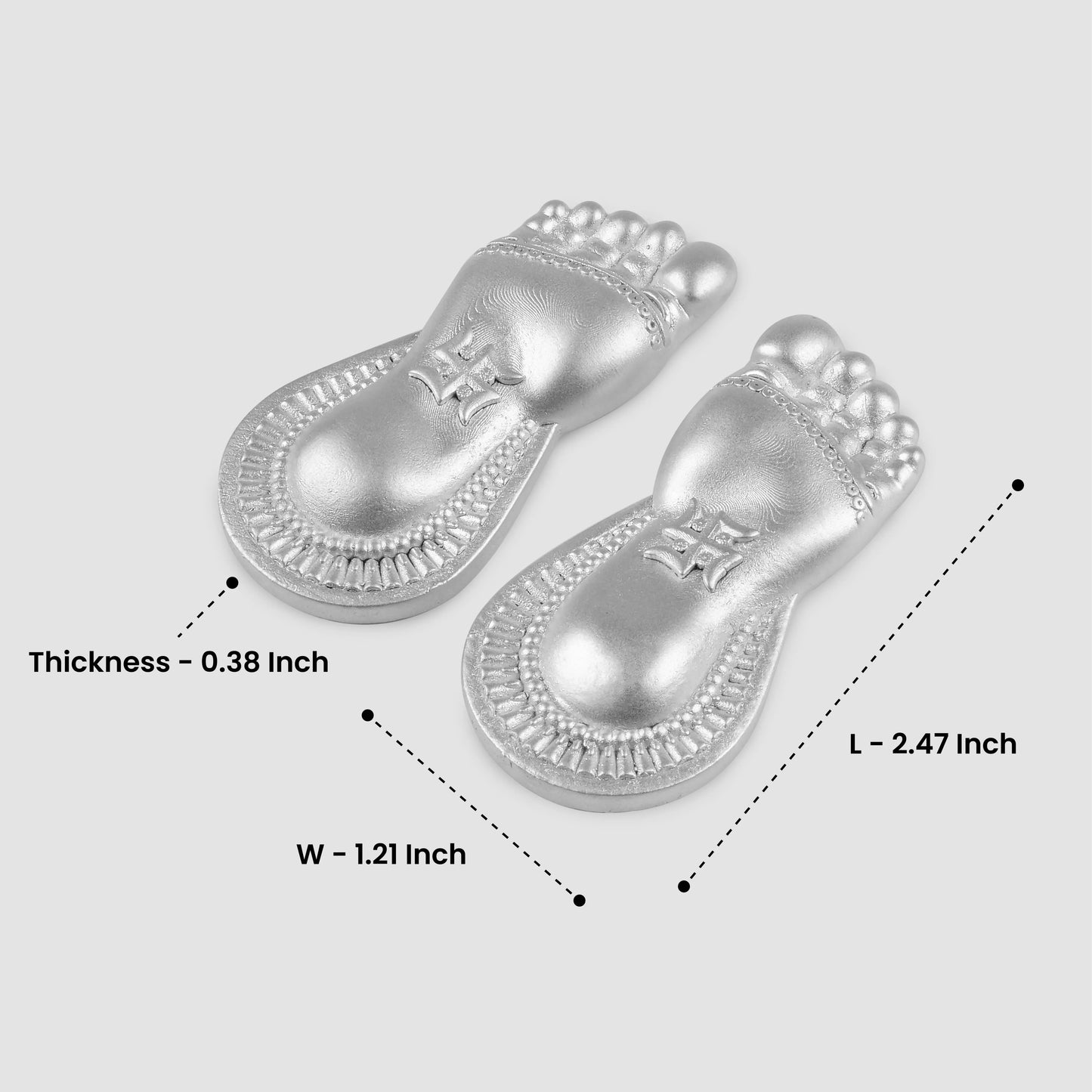 Laxmi Charan Paduka 10 - 12 Gm 999 Silver